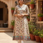 Women's Pure Cotton Chikankari Emrboidery Kurti With Pant