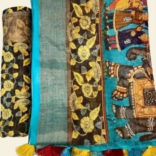 Designer Linen Cottan Saree