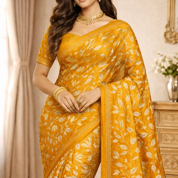Georgette Printed Sarees for Women with Blouse Piece