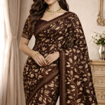Georgette Printed Sarees for Women with Blouse Piece
