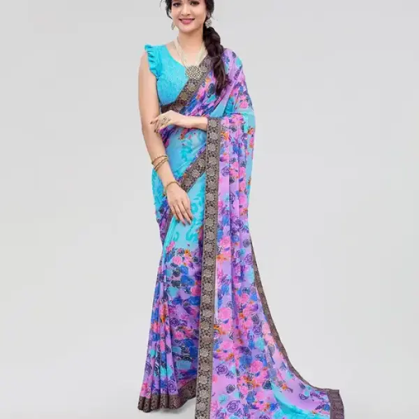 Jacquard Lace Georgette Saree