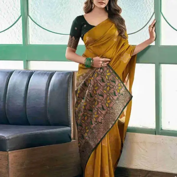 Zamkudi Top Rated Jacquard Woven Banarasi Saree