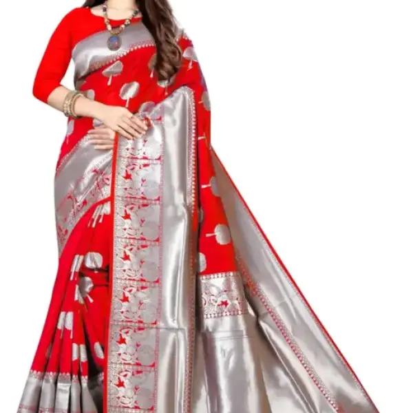  Banarasi Kanjivaram Woven Jacquard Silk Saree