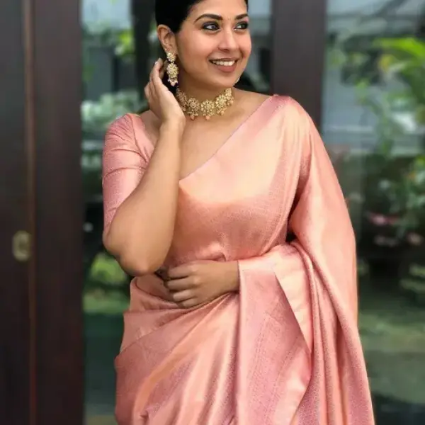 Soft Lichi Silk Saree, Beautiful Jacquard Rich Pallu Saree