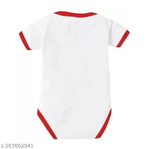 My 1st Eid Printed Cotton Red and White Romper for Baby Boys & Girls
