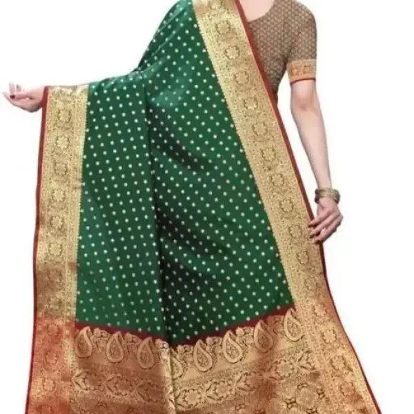  Banarasi Silk Green Jacquard Saree