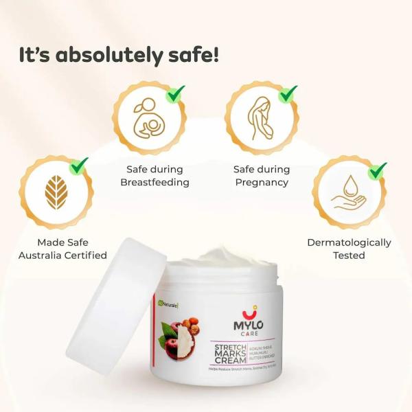 Mylo Care Stretch Marks Cream for Pregnancy with the Goodness of Shea Butter, Saffron, Kokum Butter and Aloe Vera