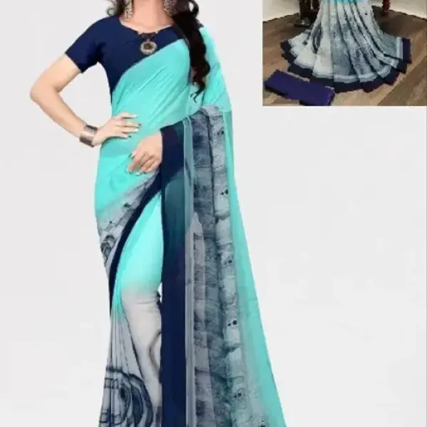  Kanooda Prints Fancy Women's Georgette Printed Saree