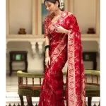  , Embellished Kanjivaram Silk Blend, Jacquard Saree