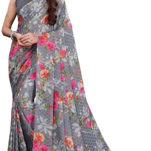  Kanooda Prints Fancy Women's Georgette Printed Saree