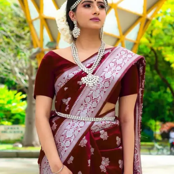  Latest Designer Banarasi Silk Sraee