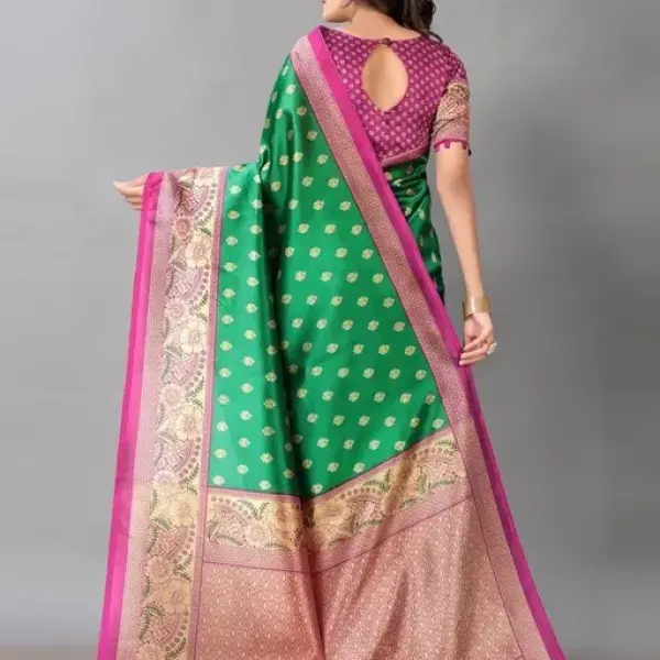 art silk Green Lace Border Saree
