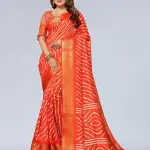  Women's Cotton Silk Lehriya Pattern Saree