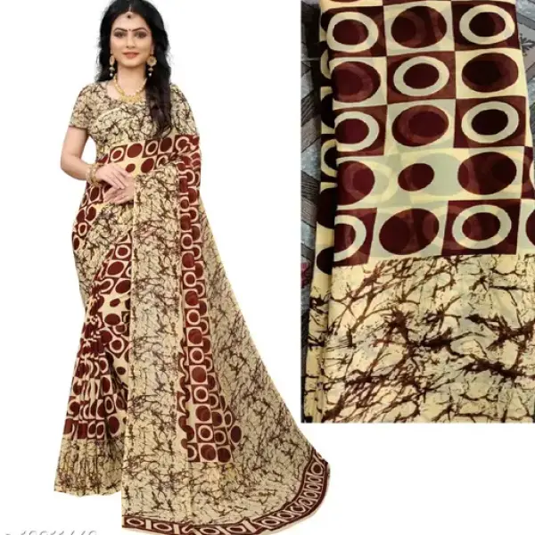  Prints Fancy Women's Georgette Printed Saree