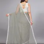 Women's SUPERNET BEADS AND STONE SAREE