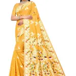  BROYAAR SHOP Jamdani Designer Cotton Blend Silk Saree