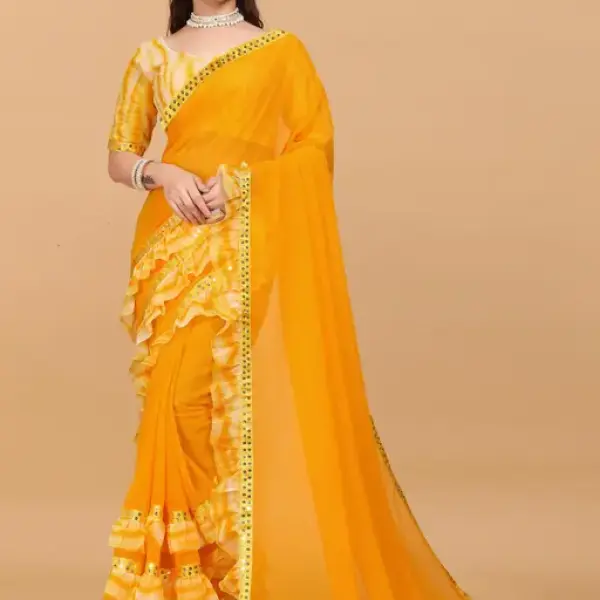 Women's ruffle saree
