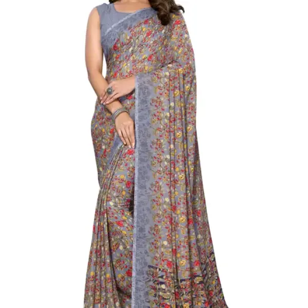  Enterprises Women's Desinger Printed Trendy Georgette Saree