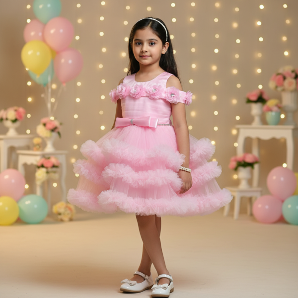 Girls Below Knee Party Dress