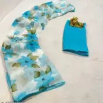  Beautiful Red Kalamkari Floral Printed Georgette Saree