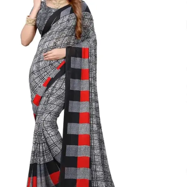  Kanooda Prints Fancy Women's Georgette Printed Saree