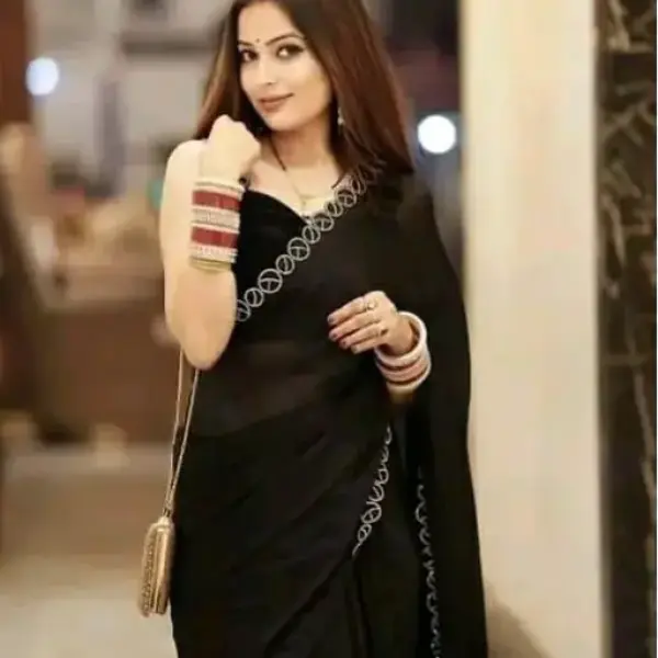  M Fency Georgette Siroski Party Wear Saree