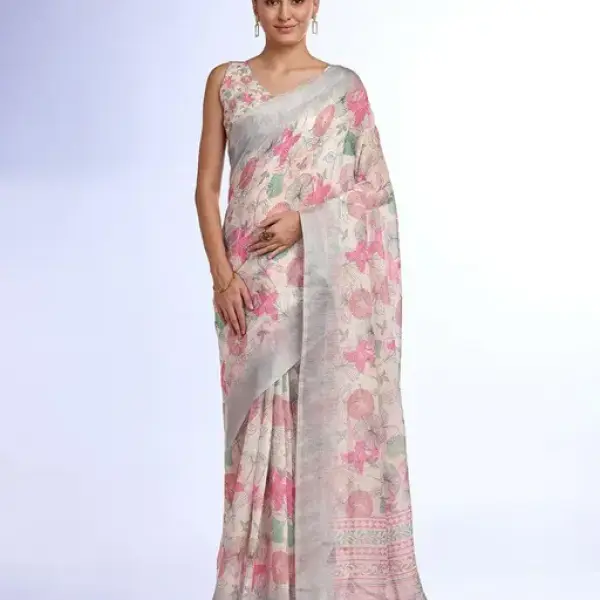  Printed Linen Saree