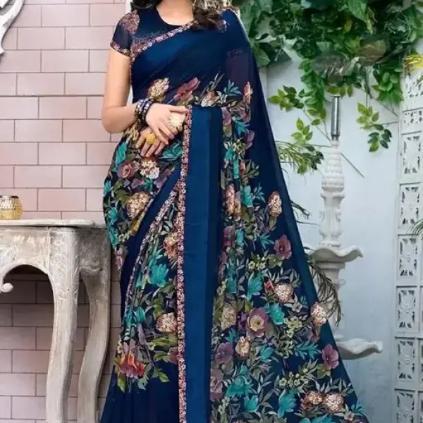  Pack of-2 New Arrival Latest Georgette Printed Saree