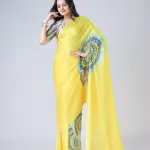 Women's satin silk Digital print saree
