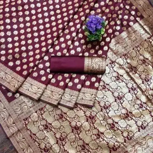  Banarasi Traditional Design Silk Blend Saree