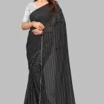 Black Art Silk Leheriya Saree