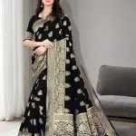  Trendy Jacquard Woven Litchi Silk Banarasi Saree