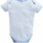 100% Cotton Baby Bodysuit Short Sleeve Half Romper Pack of 3 sky blue