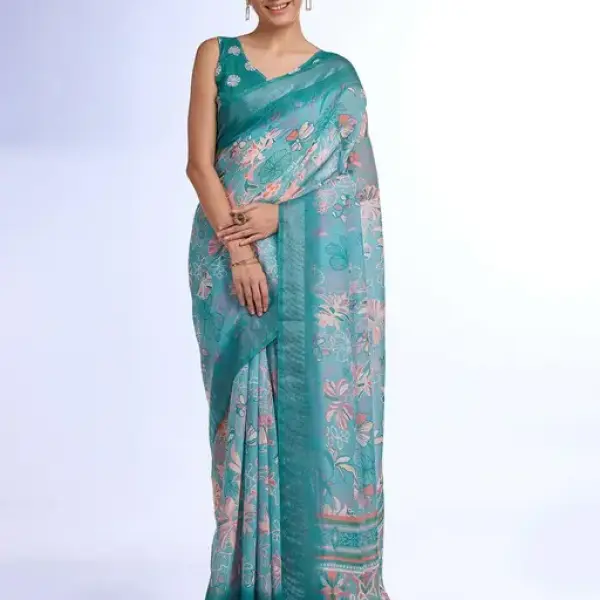  Printed Linen Saree
