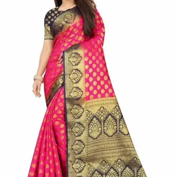 Women's cotton silk multicolour Saree