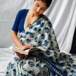  Bagru Hand Block Pure 100% Cotton Mulmul Fabric Soft Saree