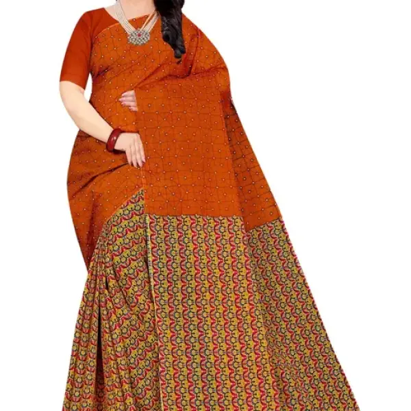  Elegant Half-Half Cotton Saree