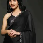 Women Embelished Hotfix Sirorski Diamond Work party wear saree