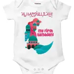My First Ramadan Cotton Unisex White Kids Rompers