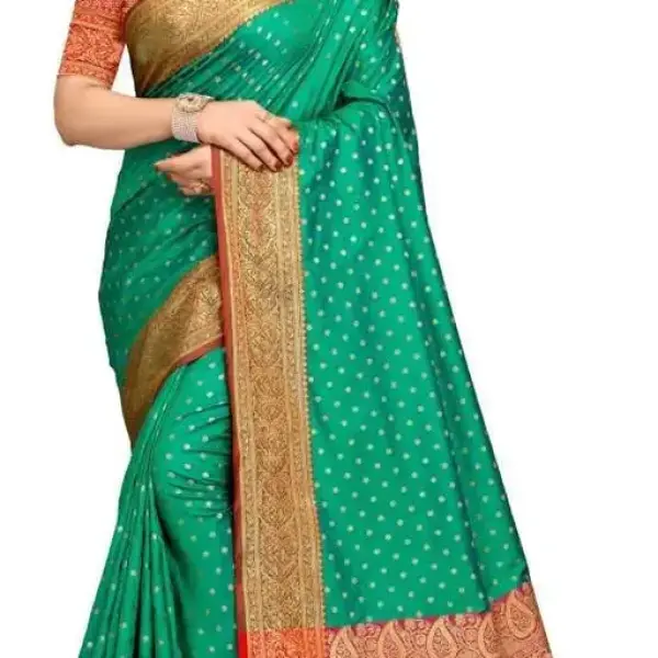 Banarasi Banarasi Silk Green Jacquard Saree