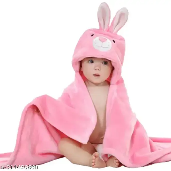 Hooded baby bath towel for the baby boy's and baby Girl's Pink 2