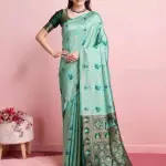  Seagreen Rich Banarasi Saree