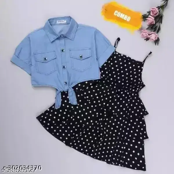 Girls Black Frocks And Dress With Ice Jacket