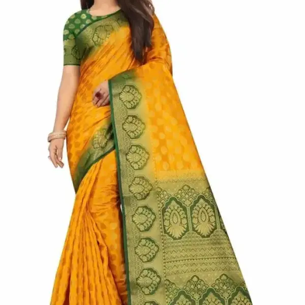 Women's cotton silk multicolour Saree