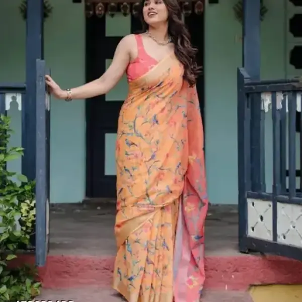 Linen cotton Women's saree