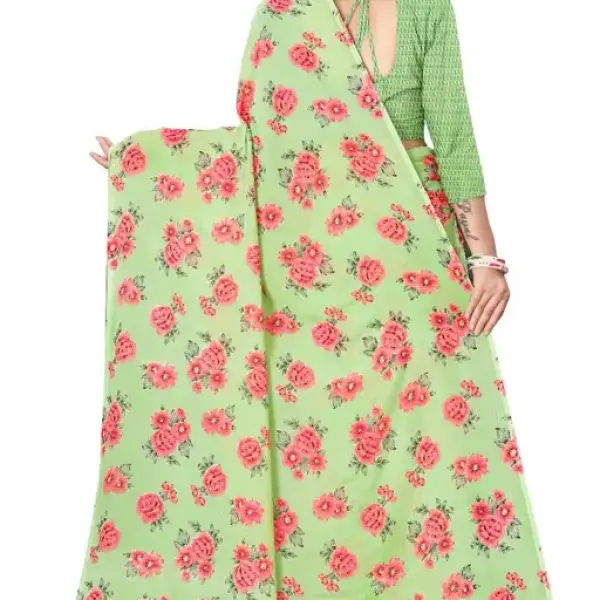  Kanooda Prints Fancy Women's Georgette Printed Saree