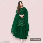 Women's Trendy Design Cotton Kurta Sharara Set With Dupatta