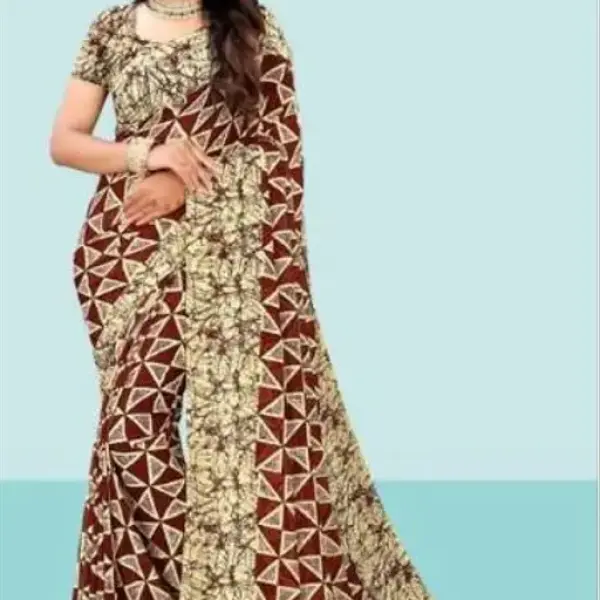  Kanooda Prints Fancy Women's Georgette Printed Saree