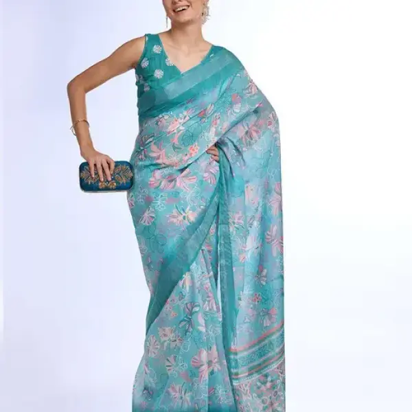  Printed Linen Saree