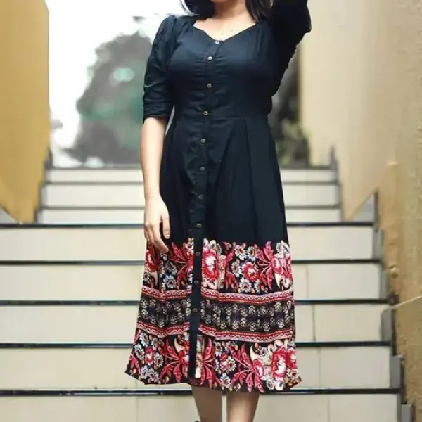 Rayon Printed Western dress